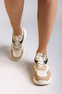 Sneakers chunky σε συνδυασμό υλικών ERYNN - Μπεζ - thefashionproject.gr - ERYNN