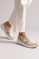 Sneakers chunky σε συνδυασμό υλικών Xti 143896 - Μπεζ - thefashionproject.gr - Xti Footwear