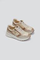 Sneakers chunky σε συνδυασμό υλικών Xti 143896 - Μπεζ - thefashionproject.gr - Xti Footwear