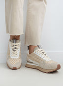 Sneakers δερμάτινα με συνδυασμό υλικών GIOSEPPO - Μπεζ - thefashionproject.gr - GIOSEPPO