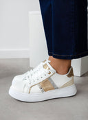 Sneakers flatforms με glitter - Μπεζ - thefashionproject.gr - ERYNN