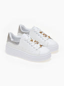 Sneakers flatforms με μεταλλικά στοιχεία - Ασημί - thefashionproject.gr - MARQUIIZ