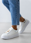 Sneakers flatforms με μεταλλικά στοιχεία - Ασημί - thefashionproject.gr - MARQUIIZ