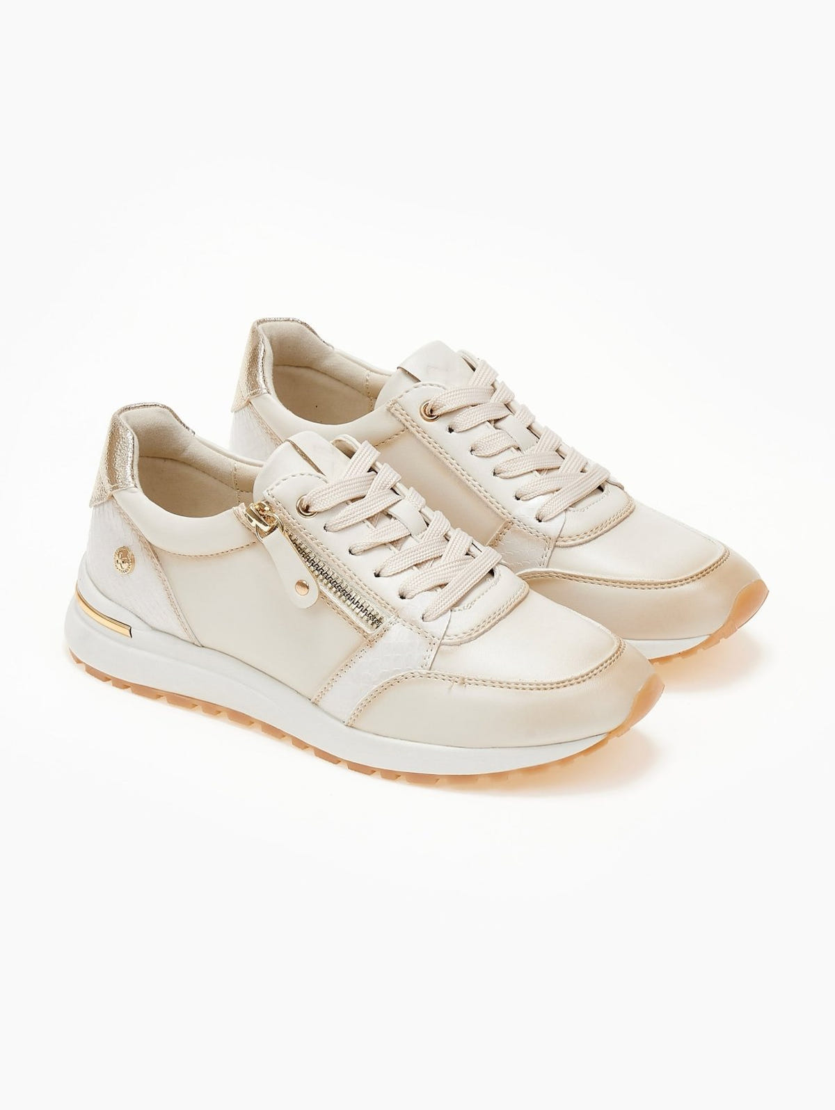 Sneakers με ανάγλυφο pattern Xti 143202 - Μπεζ - thefashionproject.gr - Xti Footwear