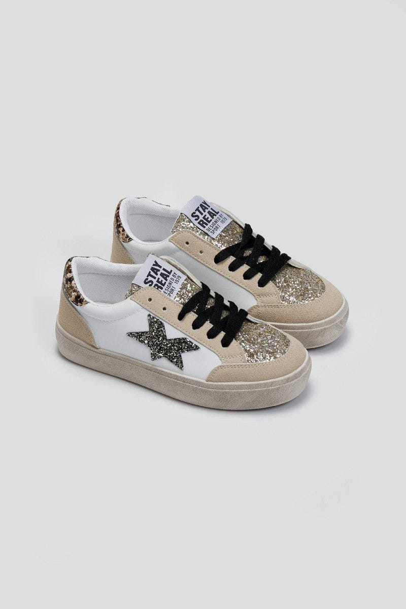 Sneakers με γκλίτερ ERYNN - Μπεζ - thefashionproject.gr - ERYNN