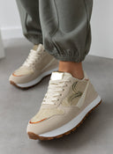 Sneakers με glitter σε συνδυασμούς χρωμάτων - Μπεζ - thefashionproject.gr - ERYNN
