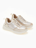 Sneakers με γυαλιστερό ύφασμα Xti 143359 - Μπεζ - thefashionproject.gr - Xti Footwear