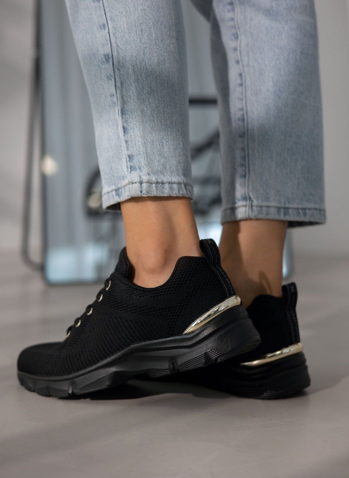 Sneakers με πλεκτό σχέδιο Xti 142452 - Μαύρο - thefashionproject.gr - Xti Footwear