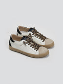 Sneakers με print στα κορδόνια - Μπεζ/Μαύρο - thefashionproject.gr - CORINA