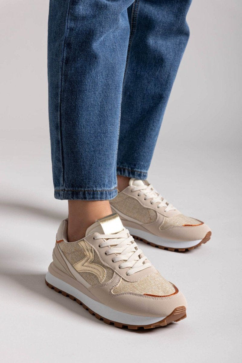 Sneakers με ψηλή σόλα ERYNN - Μπεζ - thefashionproject.gr - ERYNN