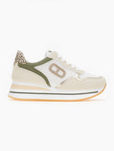 Sneakers με συνδυασμό υλικών και print