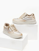 Sneakers με συνδιασμό υλικών Xti 143201 - Μπεζ - thefashionproject.gr - Xti Footwear