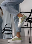 Sneakers με ύφασμα και glitter - Lime - thefashionproject.gr - ERYNN