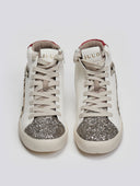 Sneakers μποτάκια με glitter και print ERYNN - Λευκό - thefashionproject.gr - JUUD