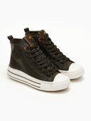 Sneakers μποτάκια με ρίγες στη σόλα Refresh 170934 - Χακί - thefashionproject.gr - Refresh