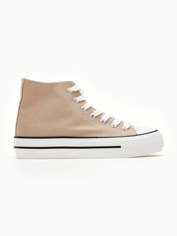 Sneakers μποτάκια πάνινα - Τάουπε - thefashionproject.gr - ERYNN