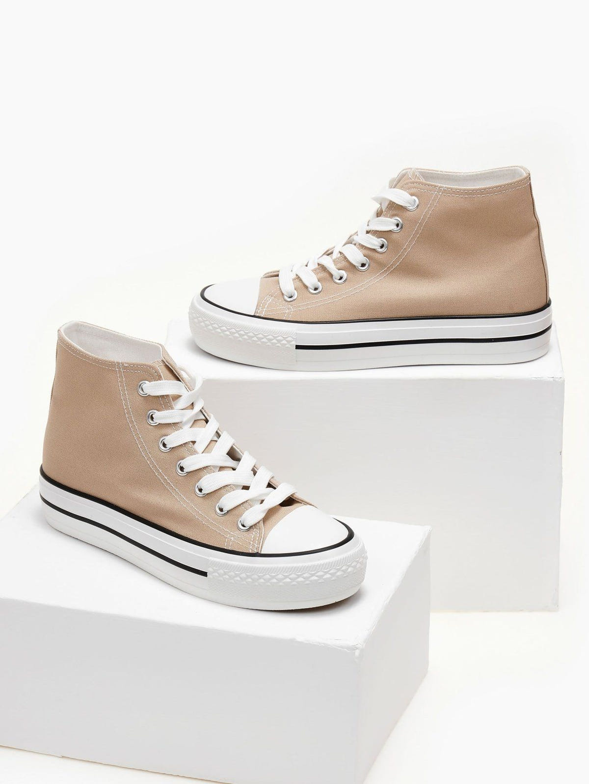 Sneakers μποτάκια πάνινα - Τάουπε - thefashionproject.gr - ERYNN