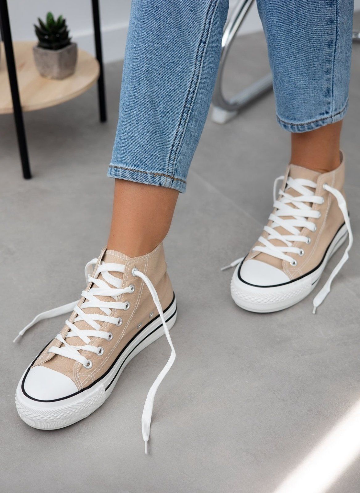 Sneakers μποτάκια πάνινα - Τάουπε - thefashionproject.gr - ERYNN