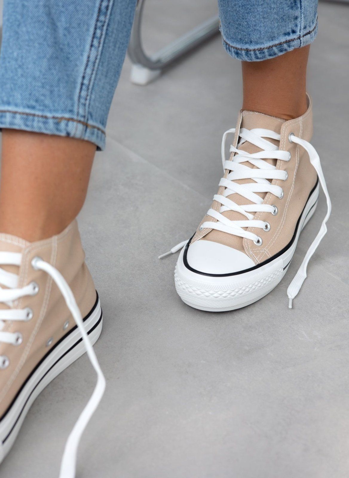 Sneakers μποτάκια πάνινα - Τάουπε - thefashionproject.gr - ERYNN