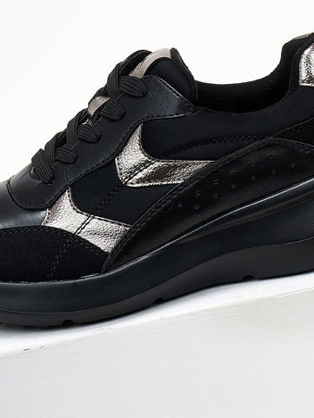 Sneakers σε συνδυασμό υλικών Xti 143363 - Μαύρο - thefashionproject.gr - Xti Footwear