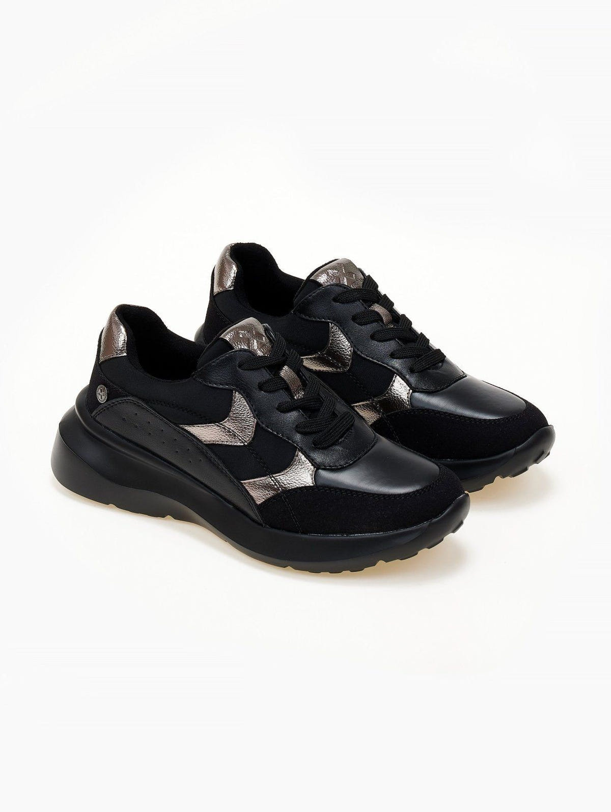 Sneakers σε συνδυασμό υλικών Xti 143363 - Μαύρο - thefashionproject.gr - Xti Footwear