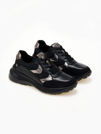 Sneakers σε συνδυασμό υλικών Xti 143363 - Μαύρο - thefashionproject.gr - Xti Footwear