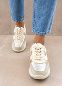 Sneakers σε συνδυασμό υλικών Xti 143363 - Μπεζ - thefashionproject.gr - Xti Footwear