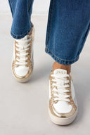 Sneakers σε συνδυασμούς υλικών ERYNN - Χρυσό - thefashionproject.gr - ERYNN