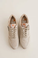 Refresh - Sneakers Side Zip Lace Up - Beige Suede