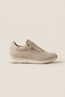Refresh - Sneakers Side Zip Lace Up - Beige Suede