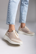 Sneakers slip on με φερμουάρ MARIAMARE - Μπεζ - thefashionproject.gr - MARIAMARE