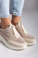 Sneakers slip on με φερμουάρ MARIAMARE - Μπεζ - thefashionproject.gr - MARIAMARE