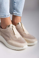 Sneakers slip on με φερμουάρ MARIAMARE - Μπεζ - thefashionproject.gr - MARIAMARE