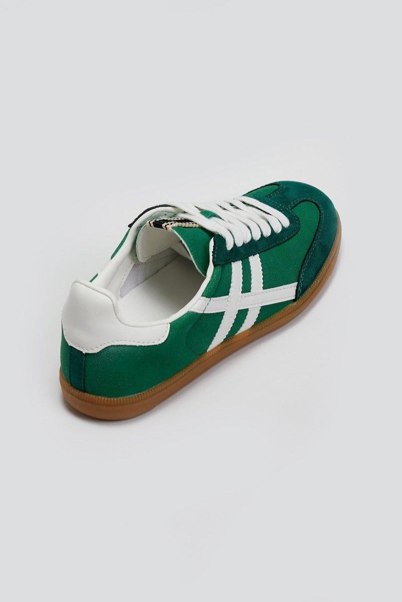 Sneakers suede με ρίγες CORINA - Πράσινο - thefashionproject.gr - CORINA