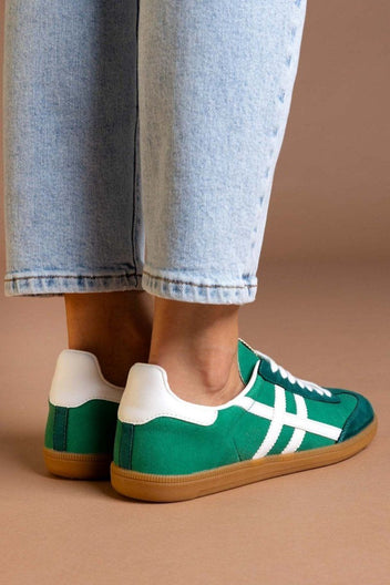 Sneakers suede με ρίγες CORINA - Πράσινο - thefashionproject.gr - CORINA