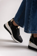 Sneakers wedges με φερμουάρ Xti 143717 - Μαύρο - thefashionproject.gr - Xti Footwear