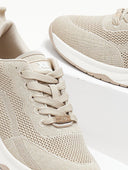 Sneakers wedges με glitter ύφασμα Xti 143064 - Μπεζ - thefashionproject.gr - Xti Footwear