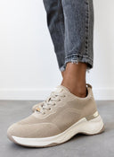 Sneakers wedges με glitter ύφασμα Xti 143064 - Μπεζ - thefashionproject.gr - Xti Footwear