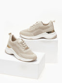 Sneakers wedges με glitter ύφασμα Xti 143064 - Μπεζ - thefashionproject.gr - Xti Footwear