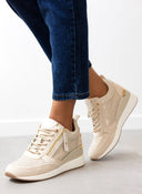 Sneakers wedges με στρας Xti 142957 - Μπεζ - thefashionproject.gr - Xti Footwear