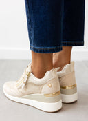 Sneakers wedges με στρας Xti 142957 - Μπεζ - thefashionproject.gr - Xti Footwear