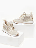 Sneakers wedges με στρας Xti 142957 - Μπεζ - thefashionproject.gr - Xti Footwear