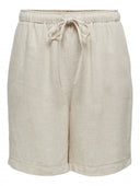 Σορτς λινό με κορδόνι ONLY 15333032 - Μπεζ - thefashionproject.gr - ONLY