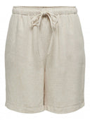 Σορτς λινό με κορδόνι ONLY 15333032 - Μπεζ - thefashionproject.gr - ONLY