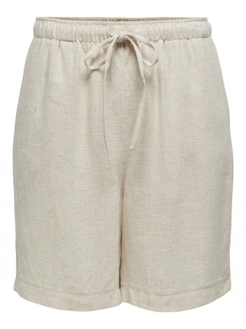 Σορτς λινό με κορδόνι ONLY 15333032 - Μπεζ - thefashionproject.gr - ONLY