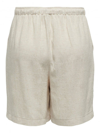 Σορτς λινό με κορδόνι ONLY 15333032 - Μπεζ - thefashionproject.gr - ONLY