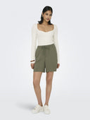 Σορτς λινό με κορδόνι ONLY 15333032 - Χακί - thefashionproject.gr - ONLY