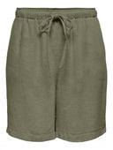 Σορτς λινό με κορδόνι ONLY 15333032 - Χακί - thefashionproject.gr - ONLY