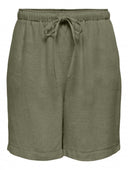 Σορτς λινό με κορδόνι ONLY 15333032 - Χακί - thefashionproject.gr - ONLY