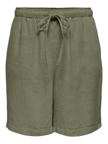 Σορτς λινό με κορδόνι ONLY 15333032 - Χακί - thefashionproject.gr - ONLY